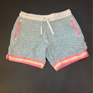 Chubbies Teal and Pink Loungewear 7" Shorts Small